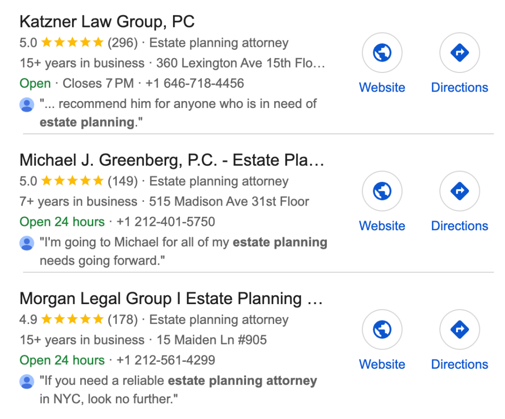 Google my business for law firms